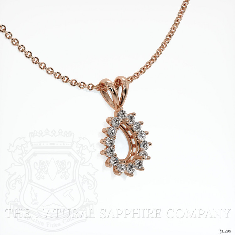 14K Rose Gold Halo Pendant Setting