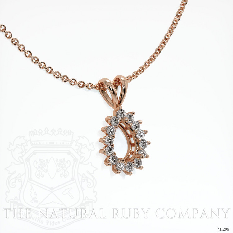 14K Rose Gold Halo Pendant Setting