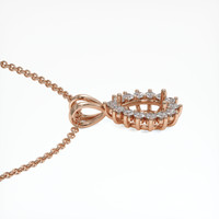 14K Rose Gold Halo Pendant Setting Image