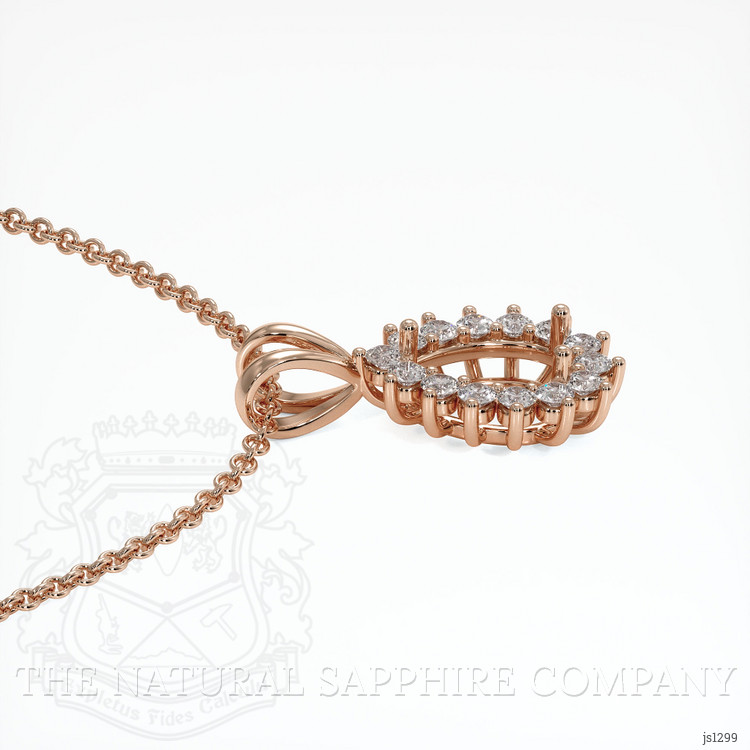 14K Rose Gold Halo Pendant Setting