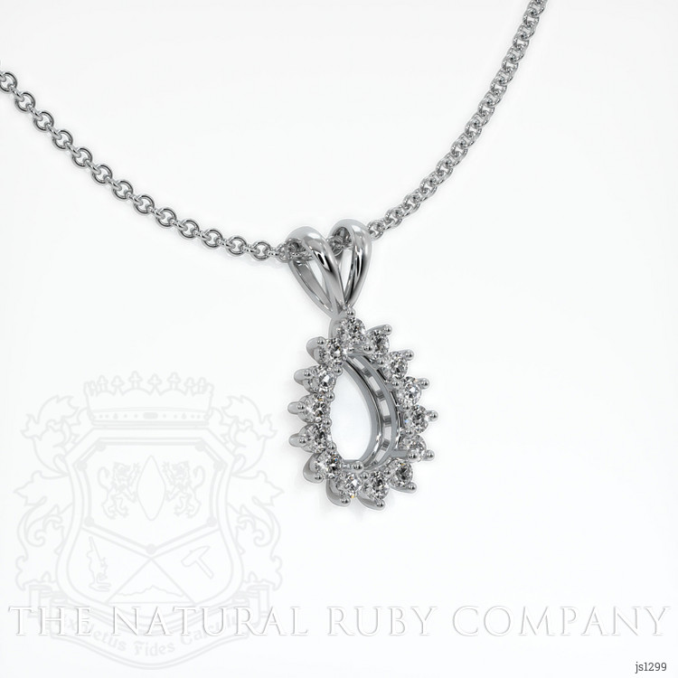 14K White Gold Halo Pendant Setting