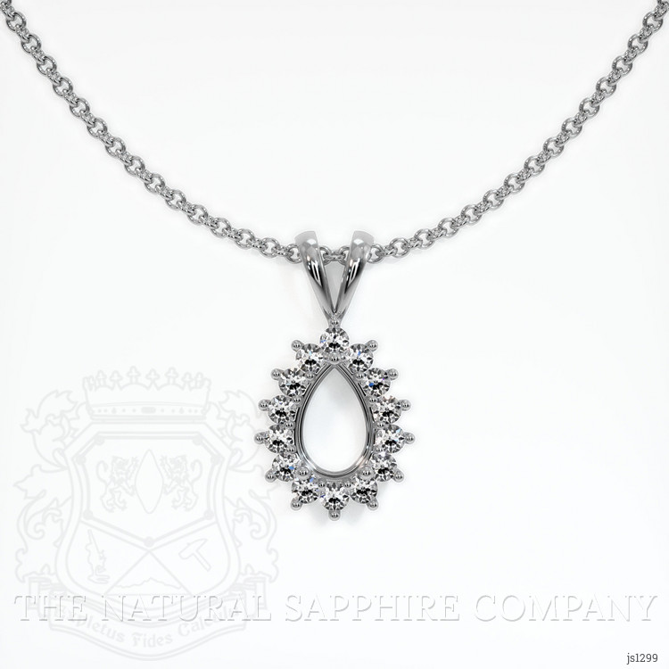 18K White Gold Halo Pendant Setting