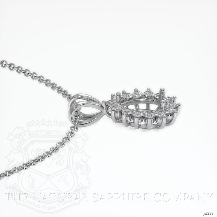 18K White Gold Halo Pendant Setting