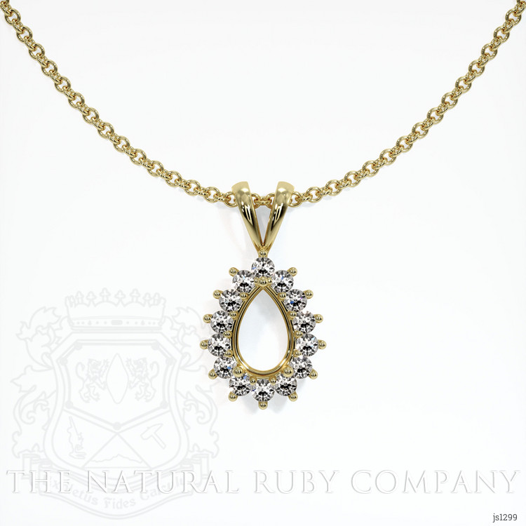 14K Yellow Gold Halo Pendant Setting