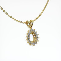 14K Yellow Gold Halo Pendant Setting Image
