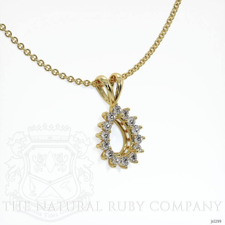 14K Yellow Gold Halo Pendant Setting