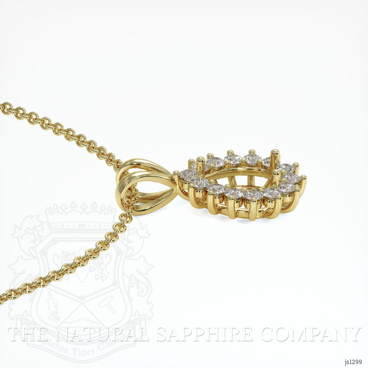 14K Yellow Gold Halo Pendant Setting