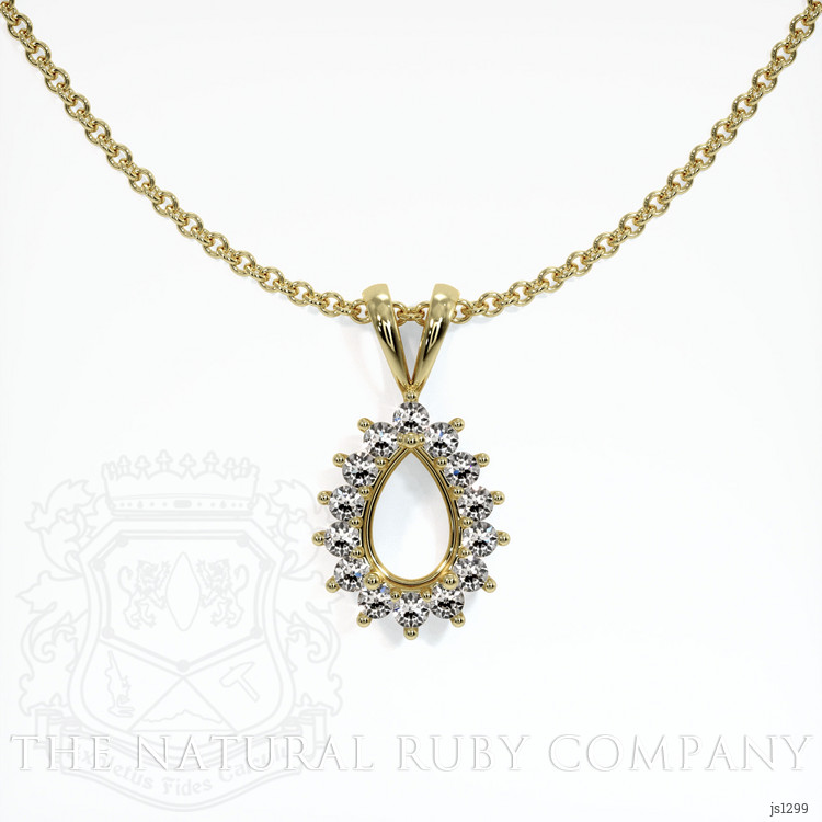 18K Yellow Gold Halo Pendant Setting