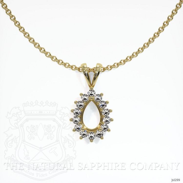 18K Yellow Gold Halo Pendant Setting