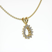 18K Yellow Gold Halo Pendant Setting Image