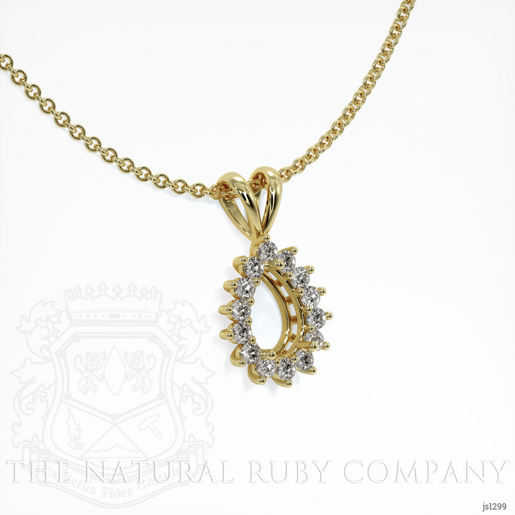 18K Yellow Gold Halo Pendant Setting