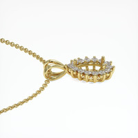 18K Yellow Gold Halo Pendant Setting Image