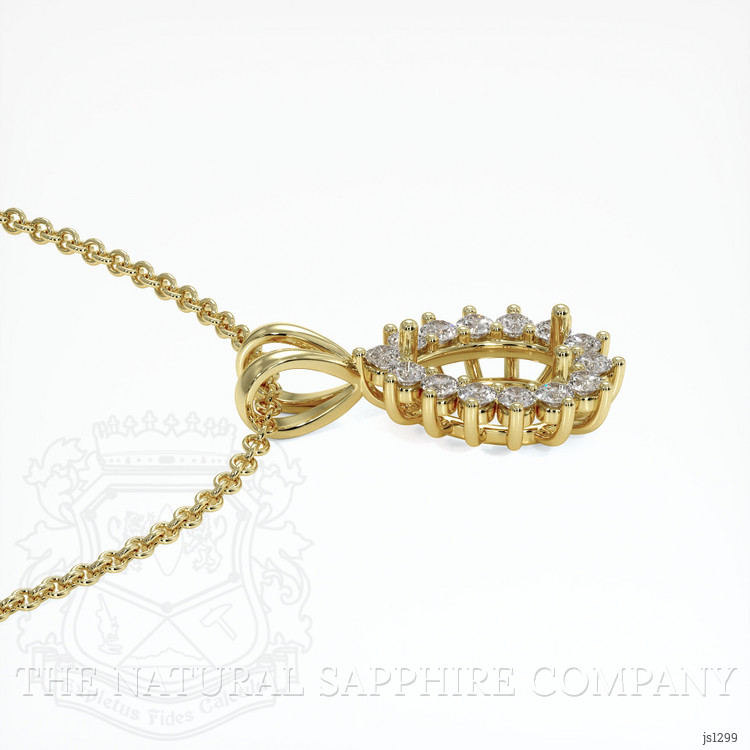 18K Yellow Gold Halo Pendant Setting