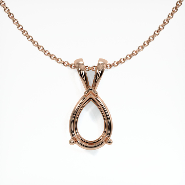 14K Rose Gold Solitaire Pendant Setting
