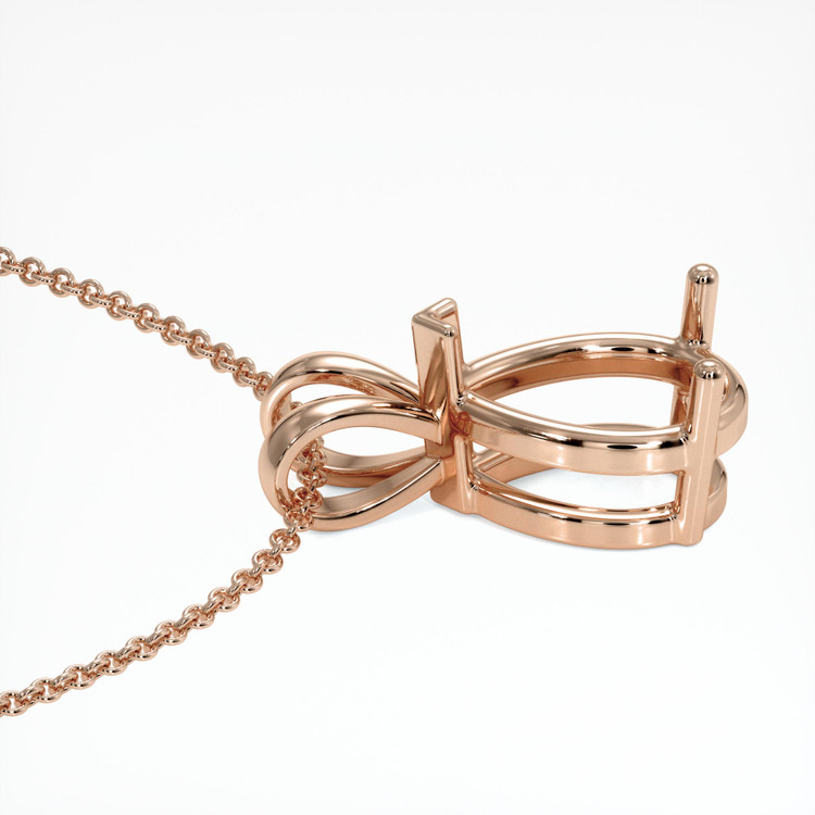 14K Rose Gold Solitaire Pendant Setting