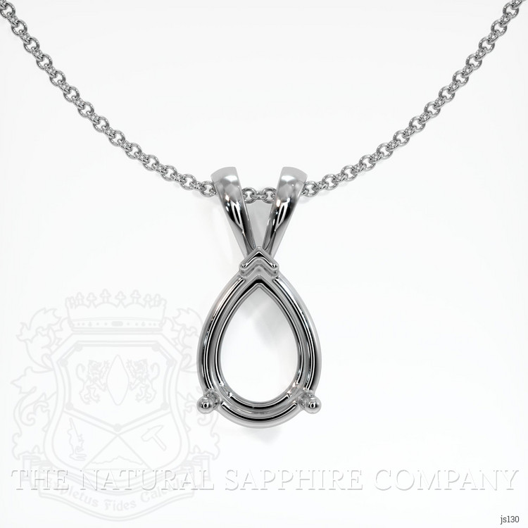 10K White Gold Solitaire Pendant Setting