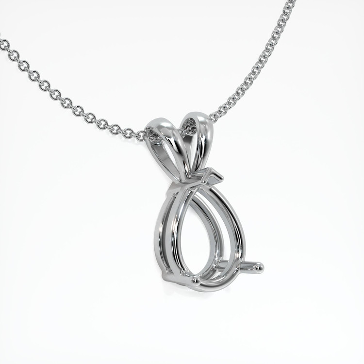 14K White Gold Solitaire Pendant Setting