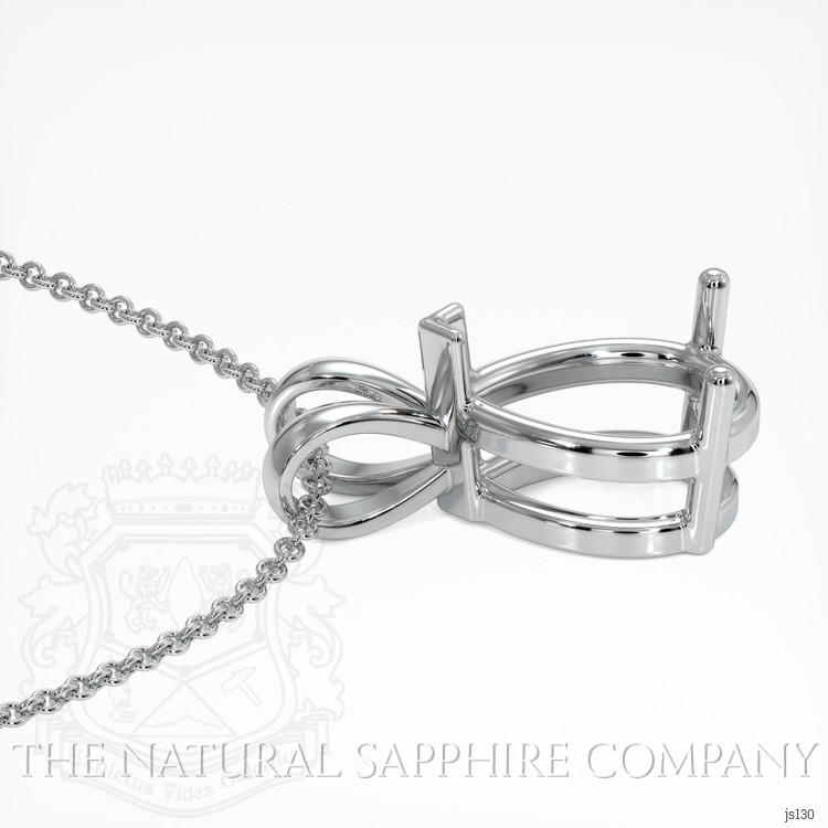 14K White Gold Solitaire Pendant Setting