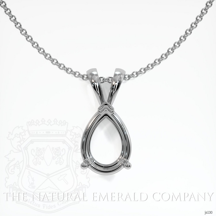 18K White Gold Solitaire Pendant Setting