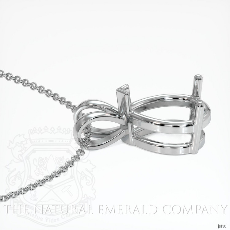 18K White Gold Solitaire Pendant Setting