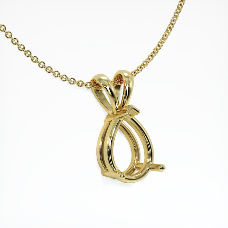 18K Yellow Gold Solitaire Pendant Setting