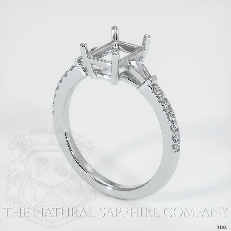 Platinum 950 Three Stone Ring Setting