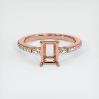 14K Rose Gold Three Stone Ring Setting Image