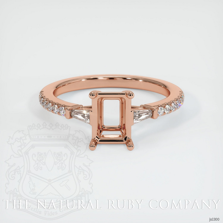 14K Rose Gold Three Stone Ring Setting