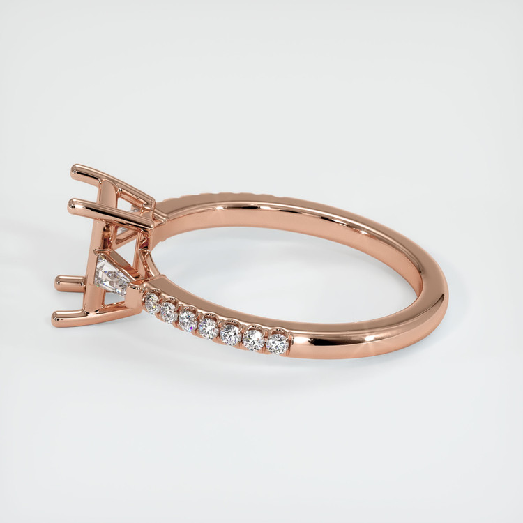 14K Rose Gold Three Stone Ring Setting