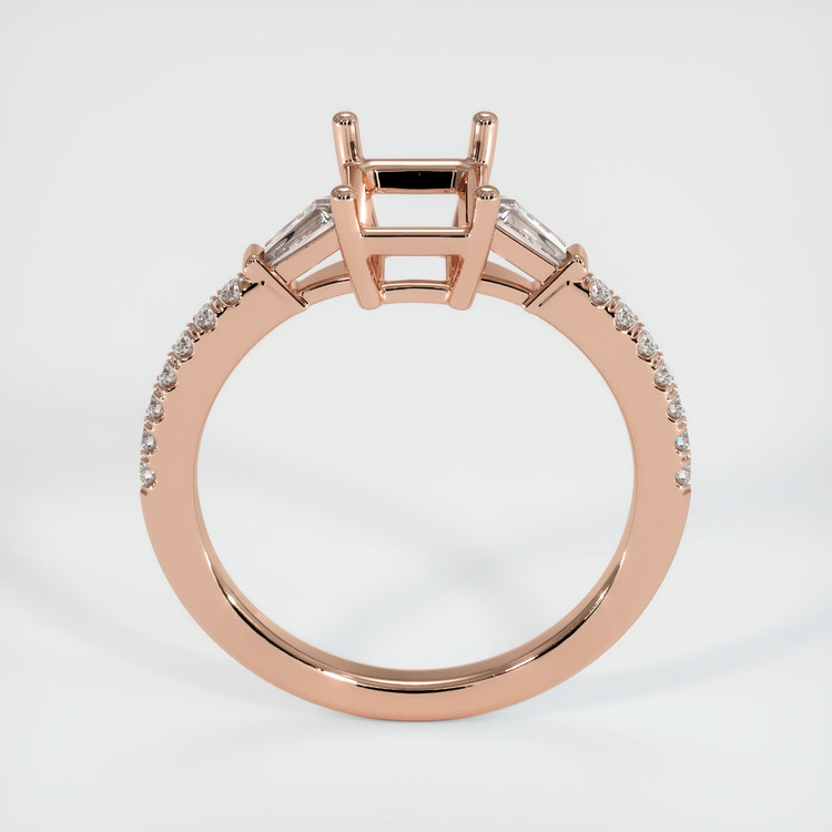 14K Rose Gold Three Stone Ring Setting