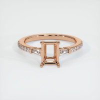 18K Rose Gold Three Stone Ring Setting Image