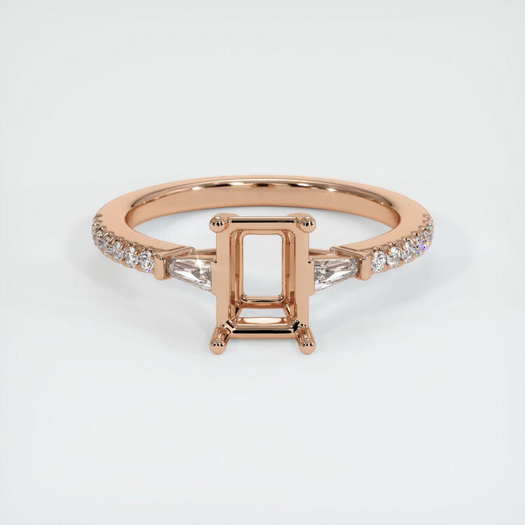 18K Rose Gold Three Stone Ring Setting