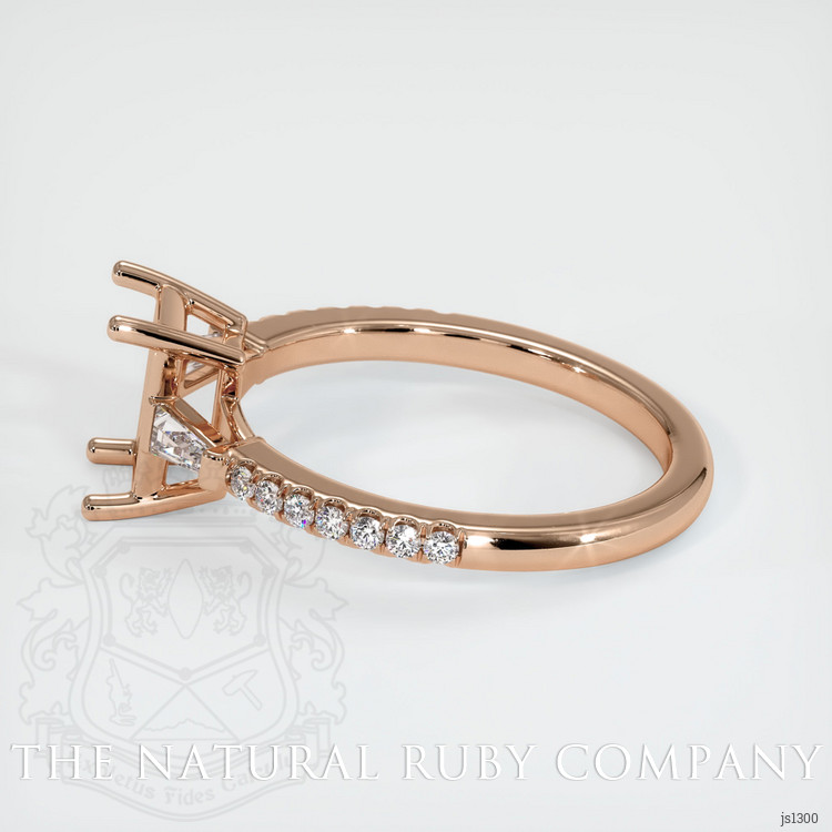 18K Rose Gold Three Stone Ring Setting