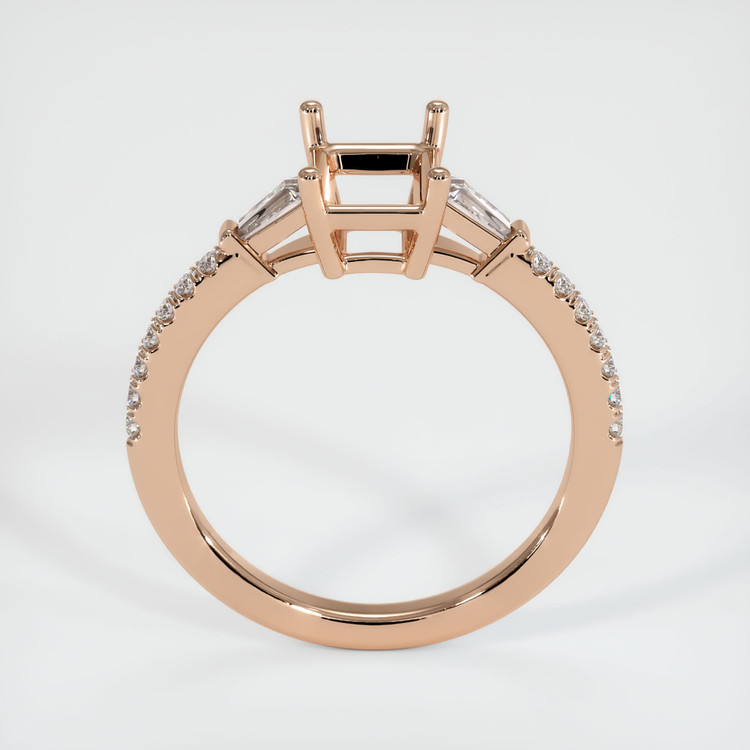 18K Rose Gold Three Stone Ring Setting