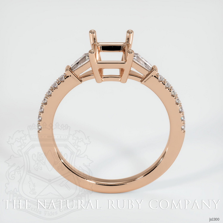 18K Rose Gold Three Stone Ring Setting
