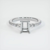 10K White Gold Three Stone Ring Setting Image