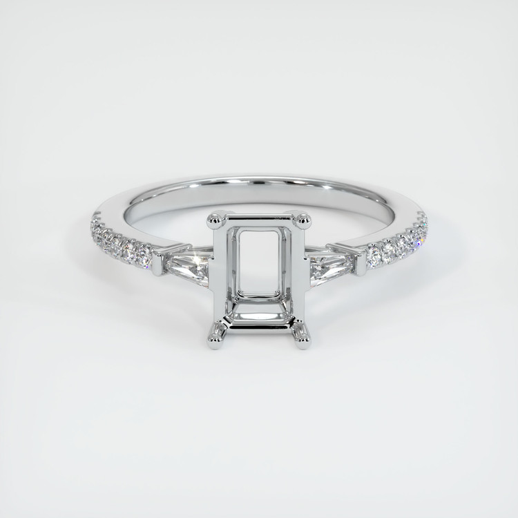 14K White Gold Three Stone Ring Setting