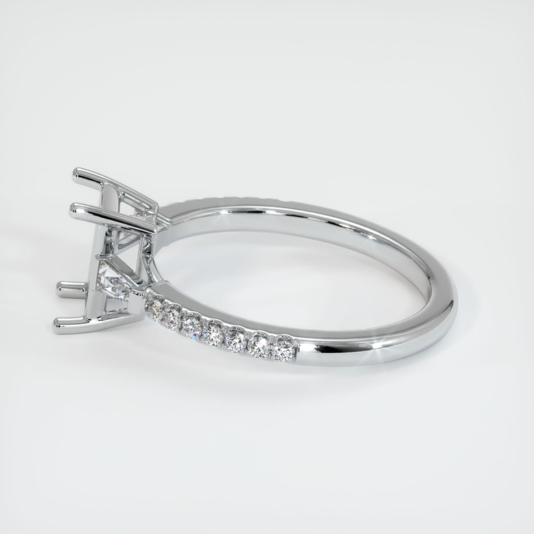 14K White Gold Three Stone Ring Setting