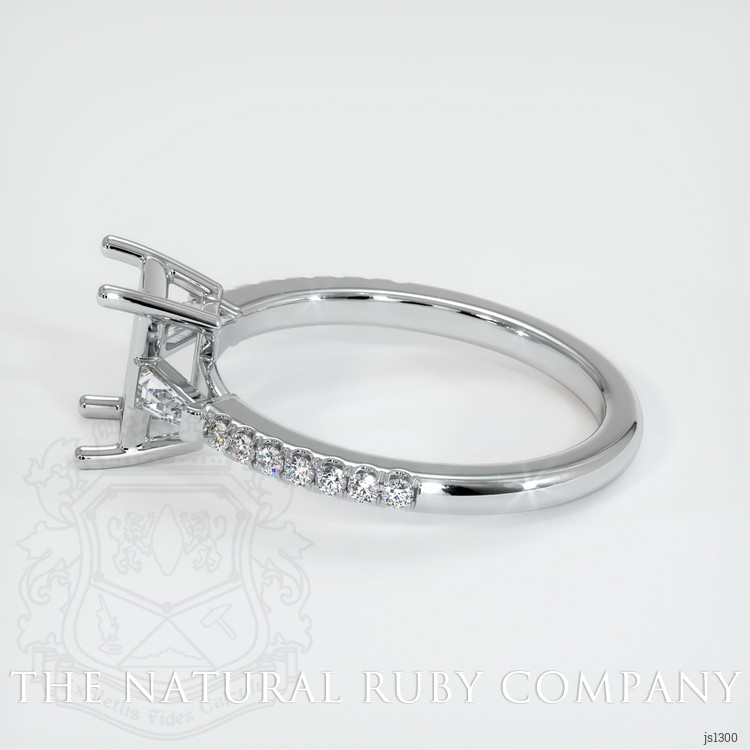 14K White Gold Three Stone Ring Setting