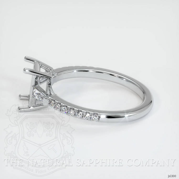 14K White Gold Three Stone Ring Setting