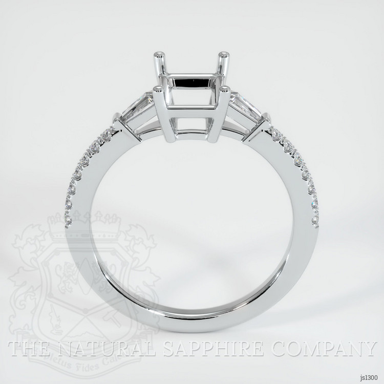 14K White Gold Three Stone Ring Setting