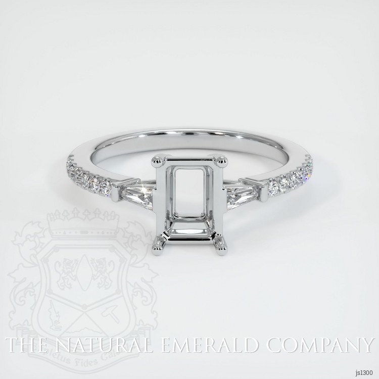 18K White Gold Three Stone Ring Setting