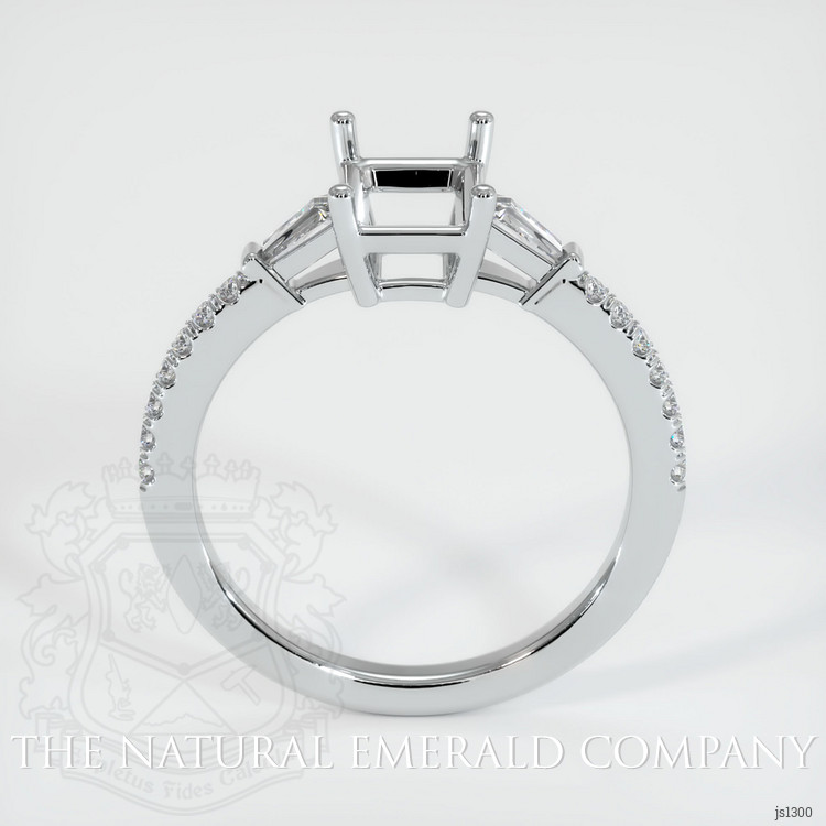 18K White Gold Three Stone Ring Setting
