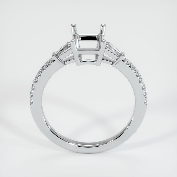 18K White Gold Three Stone Ring Setting