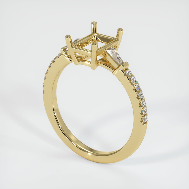 10K Yellow Gold Three Stone Ring Setting