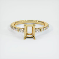 10K Yellow Gold Three Stone Ring Setting Image
