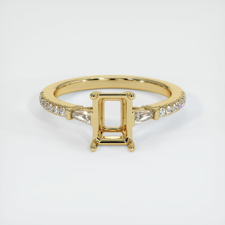14K Yellow Gold Three Stone Ring Setting