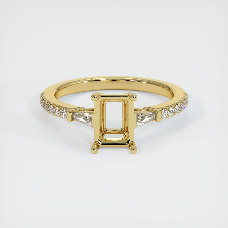 18K Yellow Gold Three Stone Ring Setting