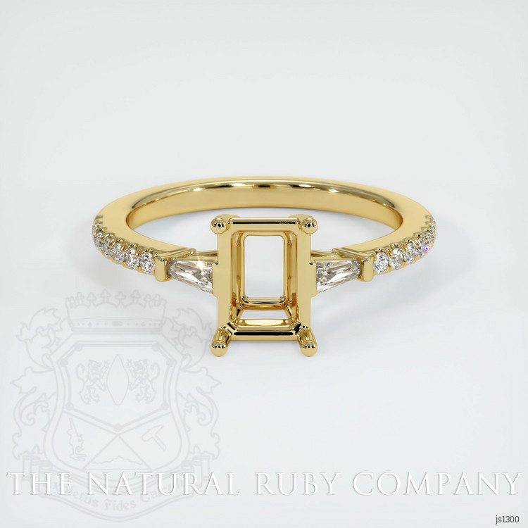 18K Yellow Gold Three Stone Ring Setting