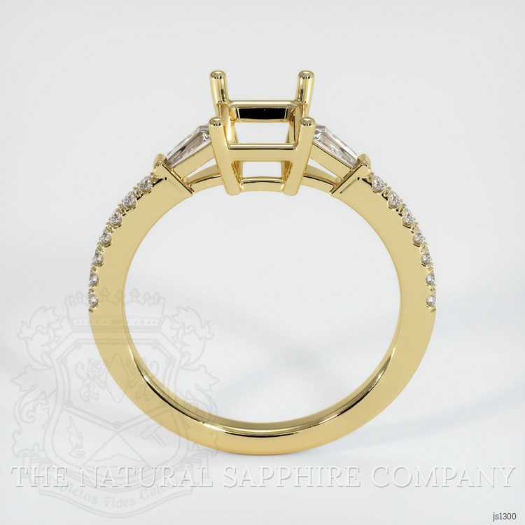 18K Yellow Gold Three Stone Ring Setting